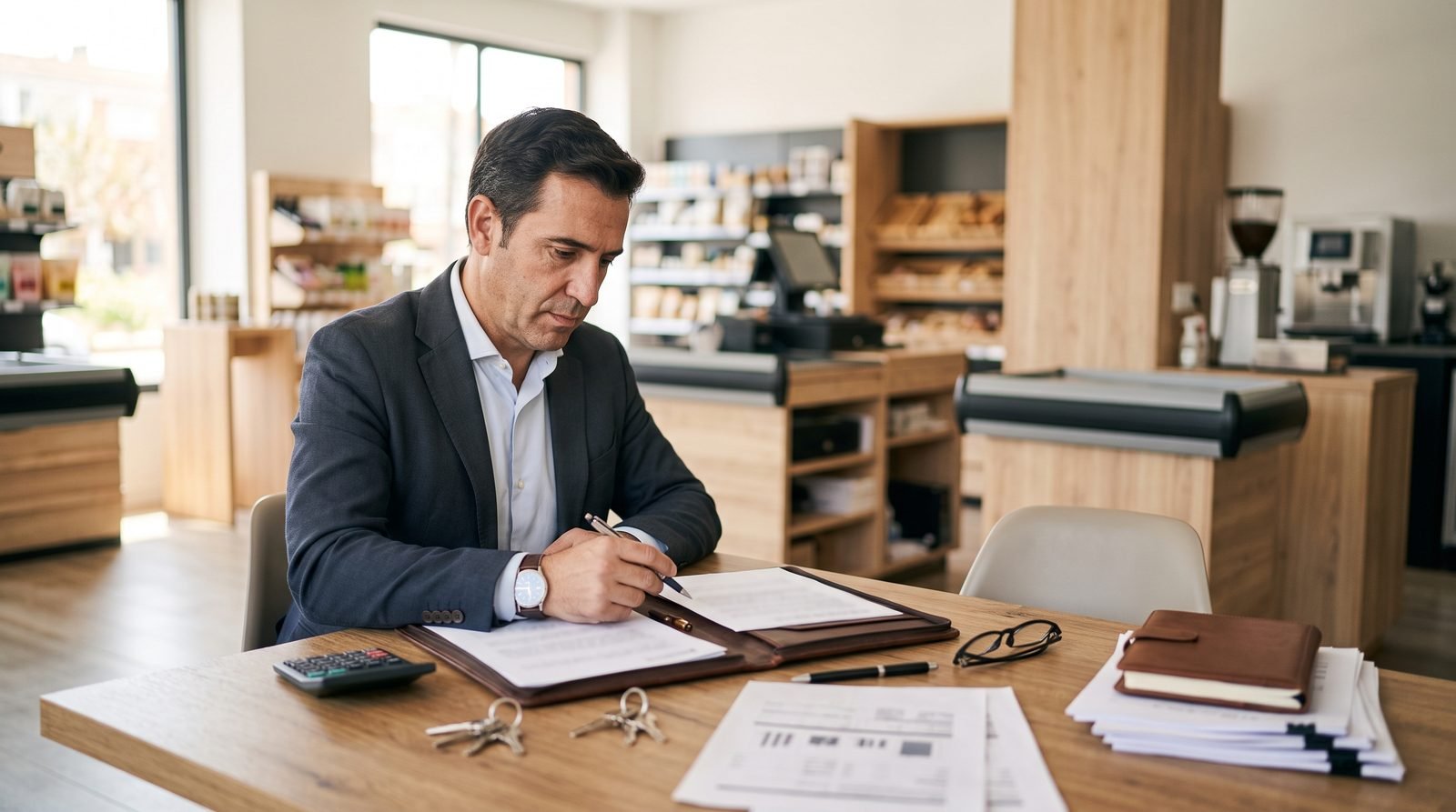 Carpeta con documentos ordenados sobre una mesa de trabajo