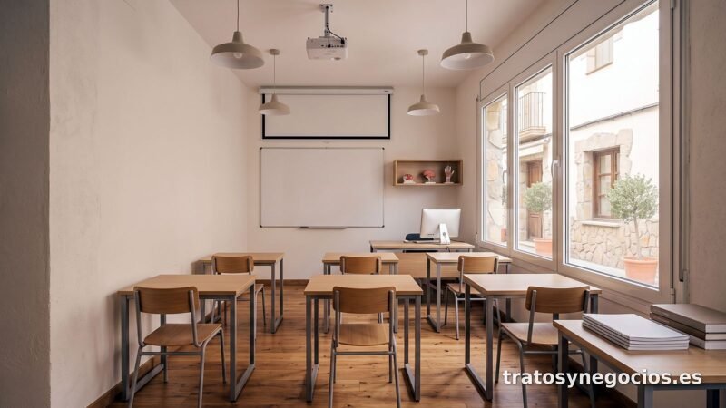 Academia de idiomas con alumnado fijo, tres aulas