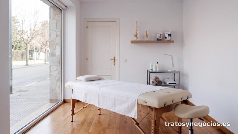 Consulta de fisioterapia en local propio, equipada y con pacientes