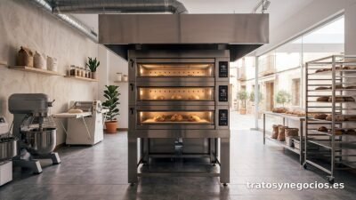 Horno eléctrico de panadería de 3 pisos, acero inoxidable