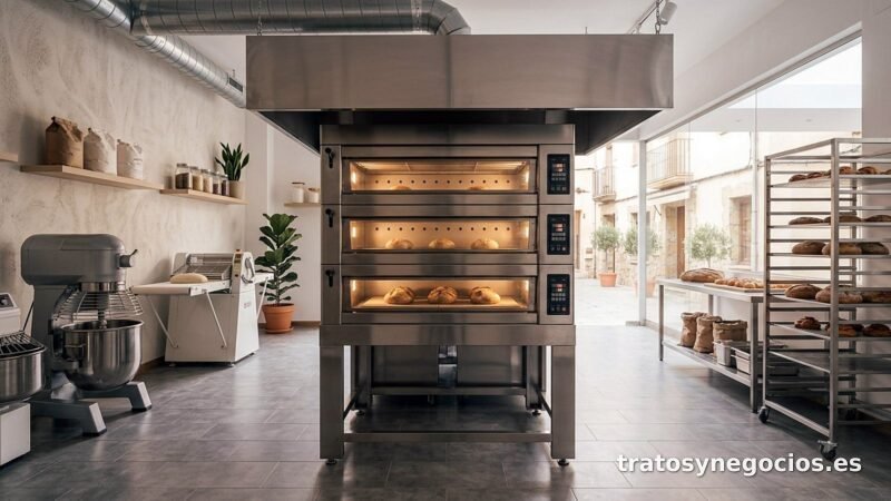Horno eléctrico de panadería de 3 pisos, acero inoxidable